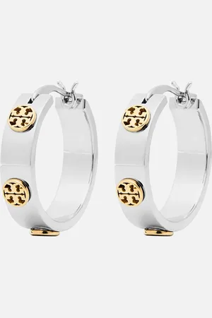 Tory Burch Miller Gold-Tone Studded Hoop Earrings