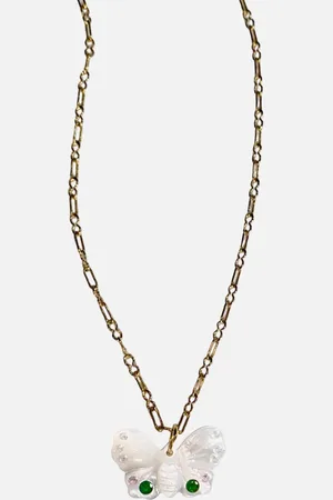 NOTTE Baby Farfalla Glow Mother of Pearl Gold Tone Necklace