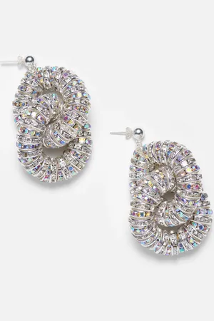 Pearl Octopuss. Y Tire Statement -Plated Crystal Earrings