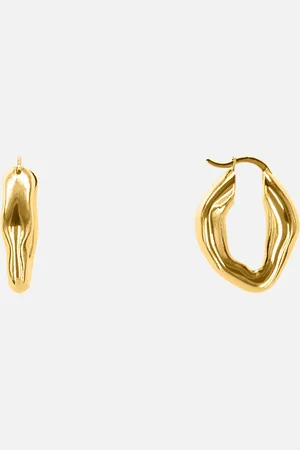 Oma The Label The Mira 18 Karat -Plated Hoop Earrings