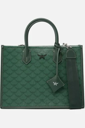 MCM Himmel Canvas-Coated Leather Medium Tote Bag