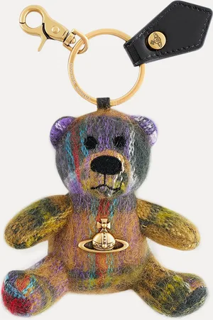 Vivienne Westwood Teddy Bear Tartan Gold-Tone Keyring