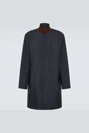 Long relaxed-fit cotton trench coat - Man