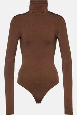 Wolford Colorado String Body Brown Body Long Sleeve Size Bodysuit M