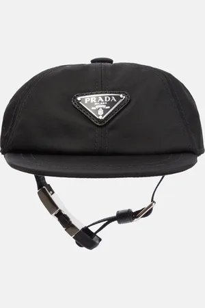 Prada logo-plaque breton cap - Black