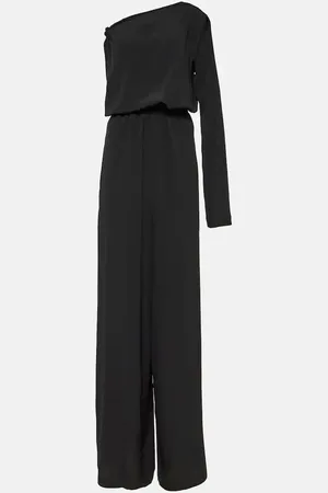 Plus Size Linen Notch Neck Belted Jumpsuit