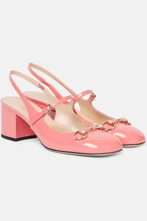 Gucci Horsebit patent leather slingback pumps