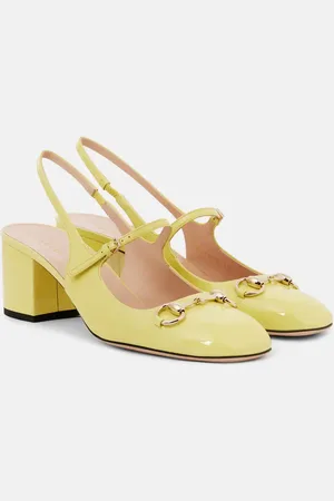 Gucci Horsebit 55 patent leather slingback pumps