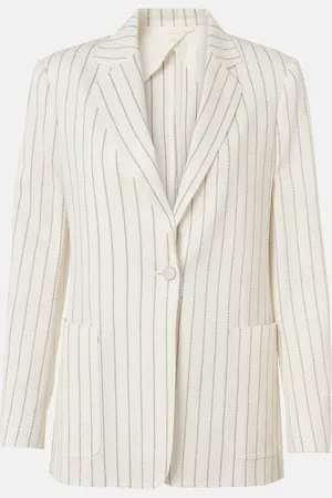 Max Mara Jadi striped cotton and linen blazer