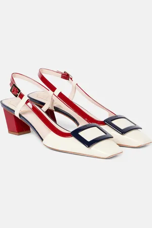 Roger Vivier Belle Vivier 45 patent leather slingback pumps