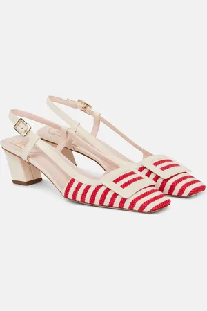 Roger Vivier Belle Vivier 45 striped slingback pumps