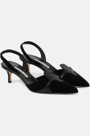 Manolo Blahnik Poligleto 50 suede slingback pumps
