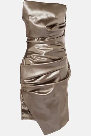 MUGLER Ruched bustier dress