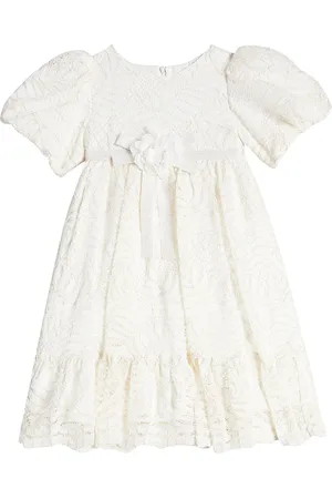 PATACHOU Floral-applique gathered lace dress