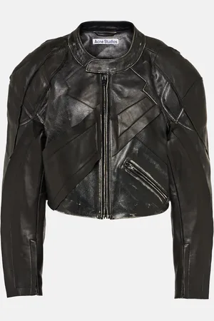 Acne Studios Patchwork leather biker jacket