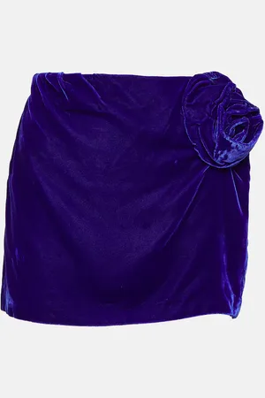 Didu Floral-applique velvet miniskirt