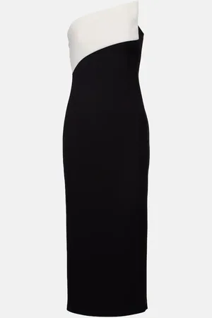 Roland Mouret Strapless asymmetric crepe cocktail dress