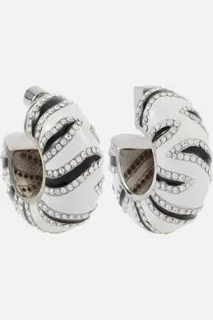 Jacquemus Zebra crystal-embellished hoop earrings