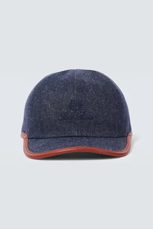 Loro Piana My leather-trimmed denim baseball cap