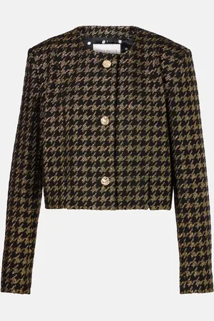 Nina Ricci Houndstooth lame tweed jacket