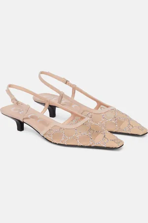 Gucci GG embellished slingback pumps