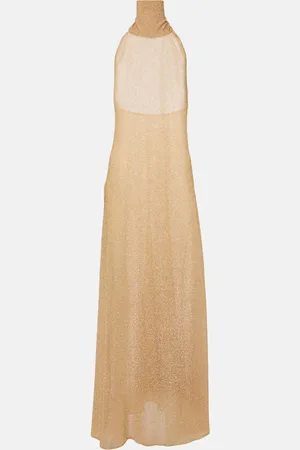 Oseree Lumiere metallic maxi dress