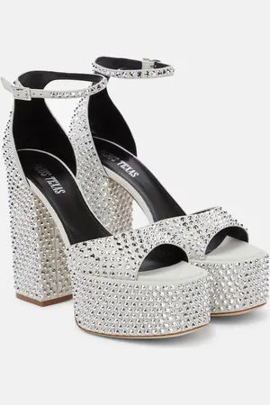 PARIS TEXAS Tatiana embellished suede platform sandals