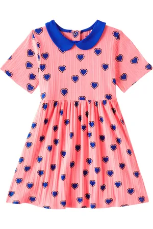 Mini Rodini Outlined Hearts cotton-blend dress