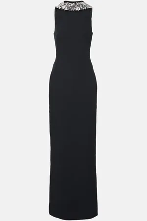 Safiyaa Holli embellished crepe and satin gown