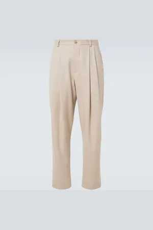 King & Tuckfield Pleated wool tapered pants