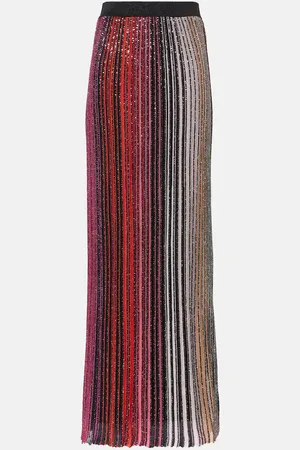 Missoni Striped sequined lame maxi skirt