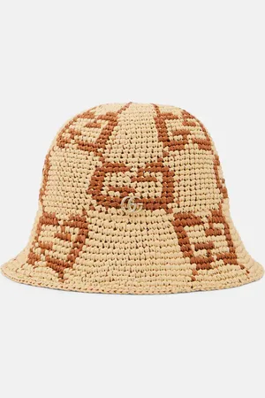 Gucci GG raffia-effect cloche hat