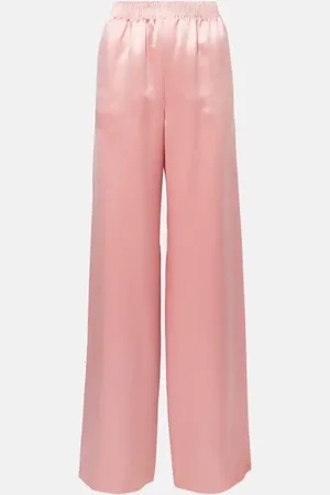 VALENTINO Silk duchess satin wide-leg pants