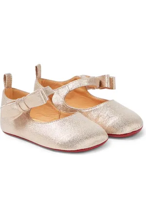 Christian Louboutin Lou Babe bow-detail metallic leather flats