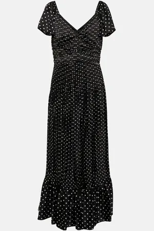 Ralph Lauren Polka-dot crepe midi dress
