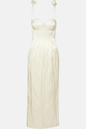MAGDA BUTRYM Floral-applique cotton-blend bustier dress