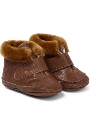 PèPè Baby shearling-trimmed leather booties