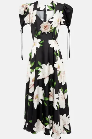 RODARTE Floral silk twill midi dress