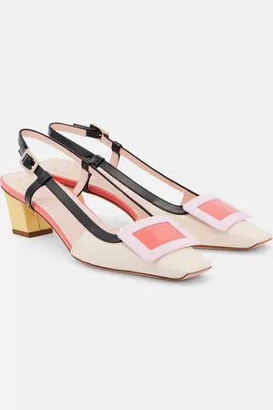 Roger Vivier Belle Vivier 45 patent leather slingback pumps