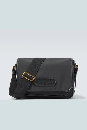 Tom Ford Leather-trimmed messenger bag
