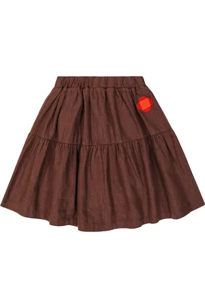Jelly Mallow Ruffled linen and cotton-blend skirt