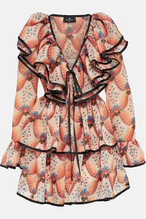 Etro Printed ruffled minidress