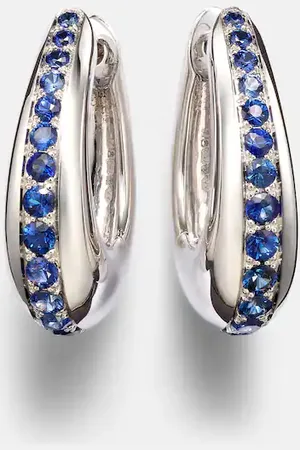 Ananya Chakra Icon 18kt white gold earrings with sapphire