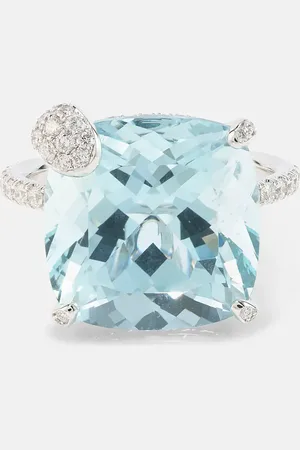 BUCHERER FINE JEWELLERY Peekaboo 18kt white gold ring with aquamarine and diamonds
