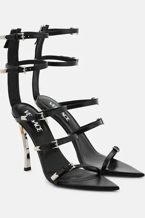 VERSACE Leather cage sandals