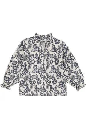 The New Society Olivia floral linen and cotton blouse