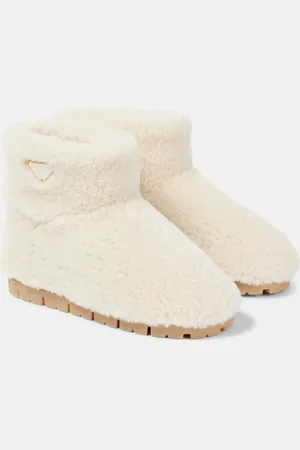 Prada Logo shearling ankle boots