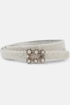 Roger Vivier Boucle-trimmed leather belt