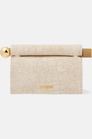 Jacquemus Rond Carre leather-trimmed canvas clutch