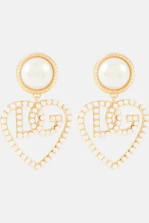 Dolce & Gabbana Logo faux pearl clip-on earrings